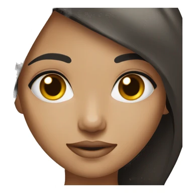 Straight black haired girl with black eyes light brunette  sticker