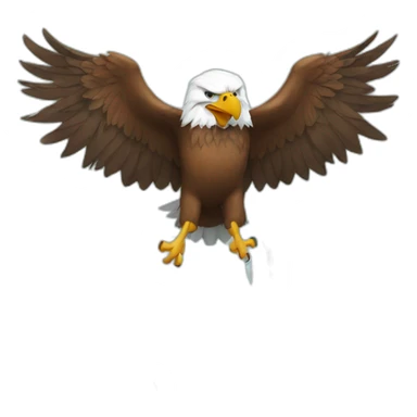 angry eagle in a swimming pool sticker