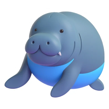 cartoon manatee sticker