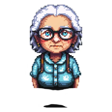 granny eye with glasses moved forward sticker