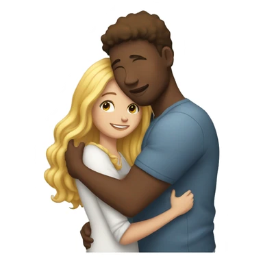 hugging white girlfriend and boyfriend for the first time sticker