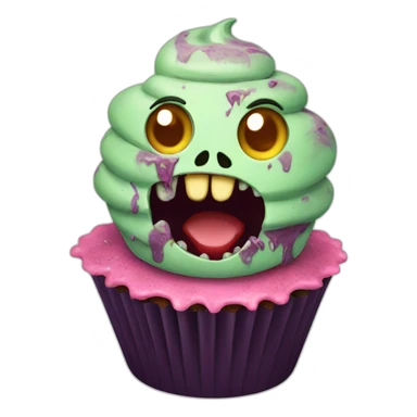 Happy zombie cupcake  sticker