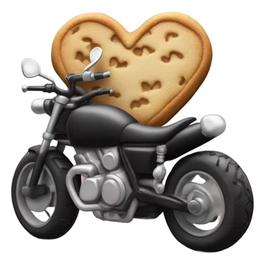 cookie heart with black motorbike  sticker