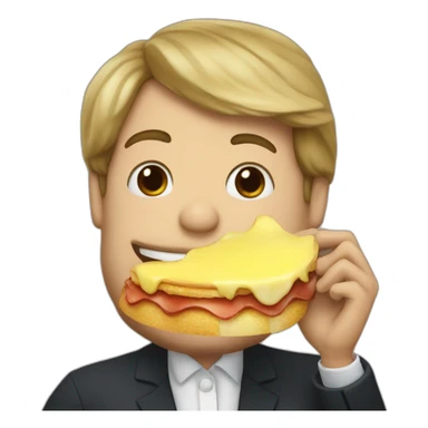 Macron eating raclette sticker