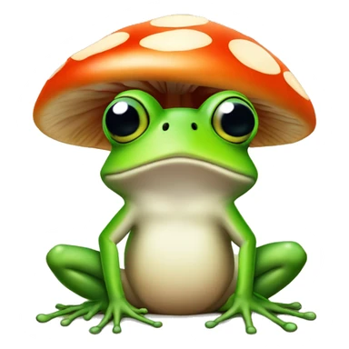frog sitting under a mushroom cap sticker