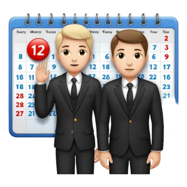 I NEED LIKE PERSON IN FORMALS AND CALENDAR ADJUSED AND NEXT TO HIM AND NO BACKGROUND COLOR FOR PIC sticker