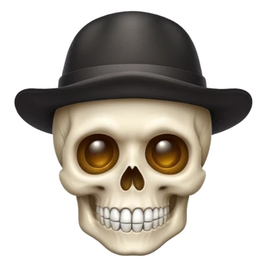 Skull emoji with a hat sticker