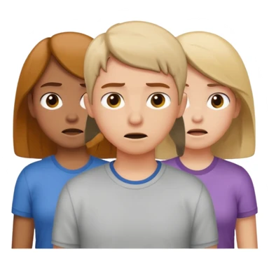 a person feeling nervous in a group sticker