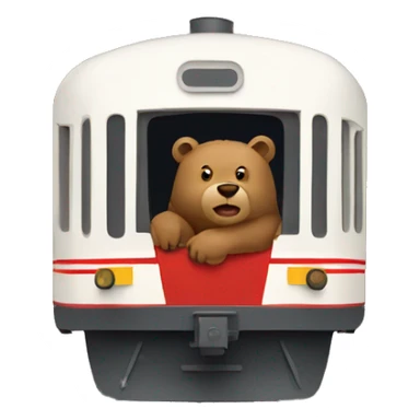 Bear riding a train sticker