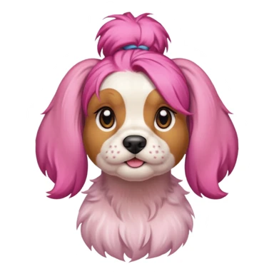 Cocker Dog with pink bun sticker