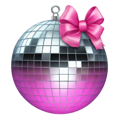 disco ball with pink bow on the top  sticker