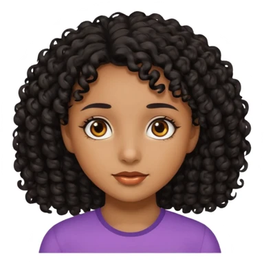 Girl with brown skin black curly hair sticker