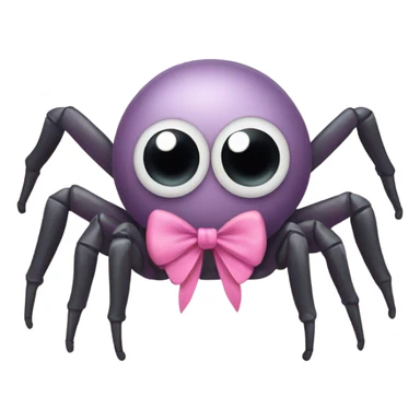  A spider with big cute eyes wearing a pink bow sticker