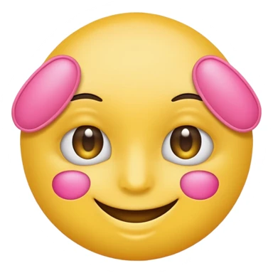 Standard Yellow emoji with pink under eye patches sticker