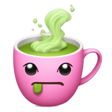 Hot Matcha in a pink mug sticker