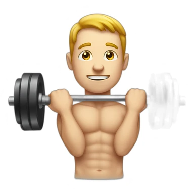 a white man presses a barbell from his chest sticker