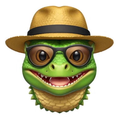capitalist iguana head with black reflex sunglasses and hat smiling sarcastically sticker