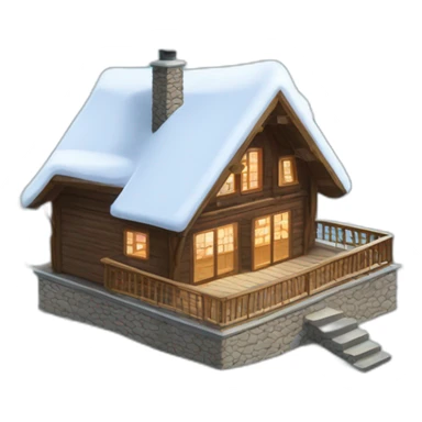 Montagne neige chalet  sticker