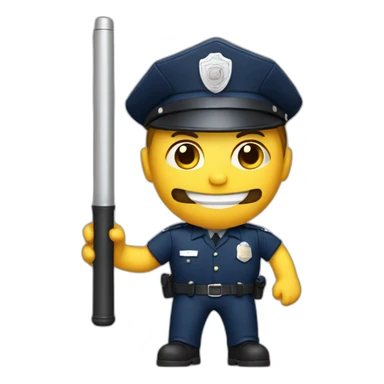 policeman with baton sticker