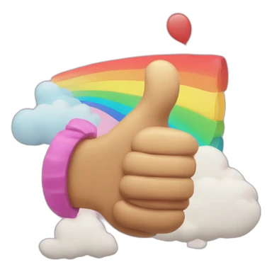 thumbs up sign on a rainbow balloo sticker