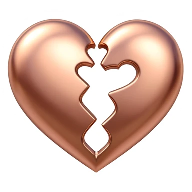 Two rose gold hearts interlinked, metallic finish sticker