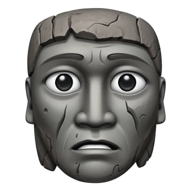 the easter island stone guy with a tear in its eye sticker