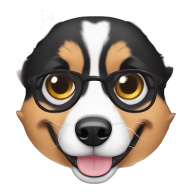 Black corgi wrinckle eye sticker