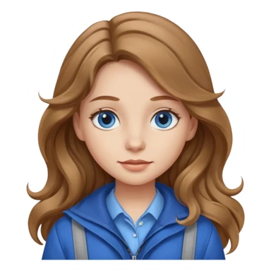 Girl with light brown wavy long hair and blue eyes who likes to travel sticker