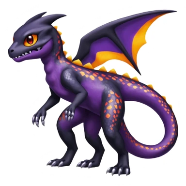 Shiny Duskull-Salandit-Umbreon-Charmeleon-Fakémon-hybrid-creature (full body)  sticker