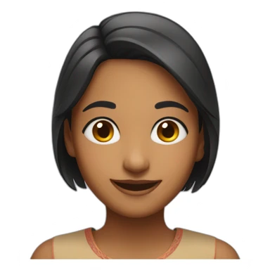 Indian girl with short hair smiling sticker