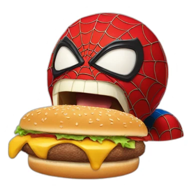 Old spiderman eating burger sticker