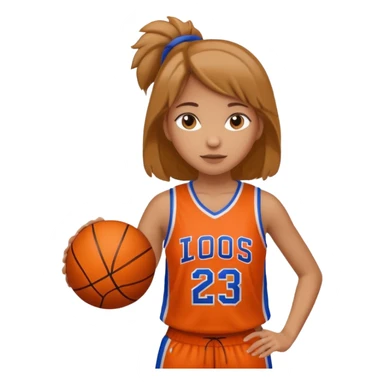 basketball playing girl sticker