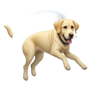 Yellow female lab on space  sticker
