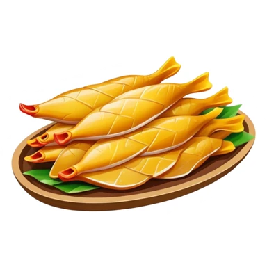 Nanjing Salted Duck sliced pieces with glistening skin, simplified emoji style with bold outlines and bright colors, cartoon style Jiangsu specialty Ya Xue sticker