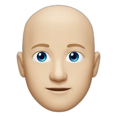 white bald man, blue eyes, sharp chin sticker