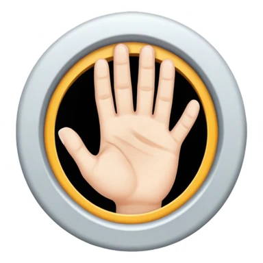 Fingers inside a hole sticker