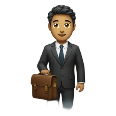 student in a suit and a briefcase sticker