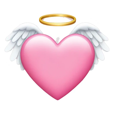 a pink heart with small angel wings and a halo sticker