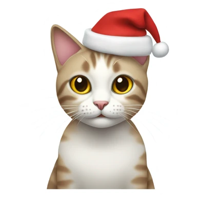 Cat with Christmas greeting sticker