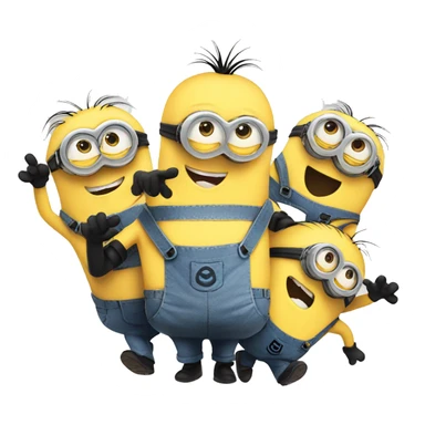 Five Minions talking in group  sticker