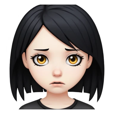 Emo girl upset sticker