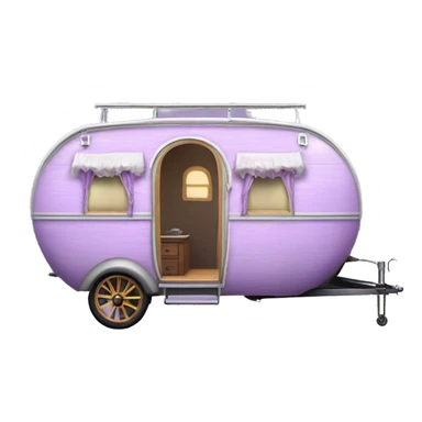 Realistic light purple vintage round gypsy caravan wagon camper sticker