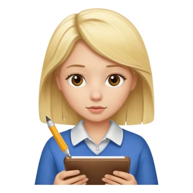 Blonde Girl taking notes  sticker
