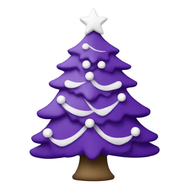 Purple Christmas tree with white ornaments sticker