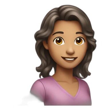Emoji of a girl with a blend of handsomeness and charm, a welcoming smile, and a tender voice. sticker