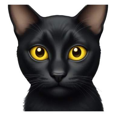realistic black cat with yellow eyes looking curious  sticker