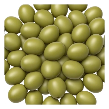 A bunch of balls in the form of pale olive hearts sticker