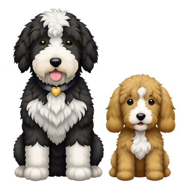 Sheepadoodle gray and black and goldendoodle sticker