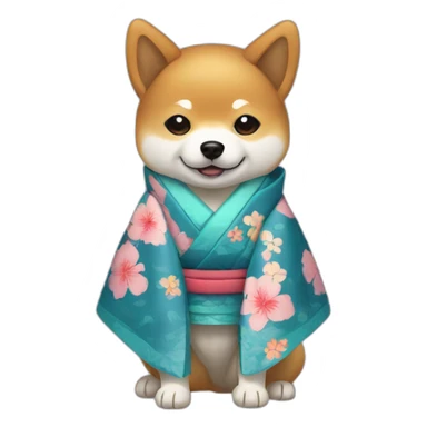 shiba dog with kimono sticker