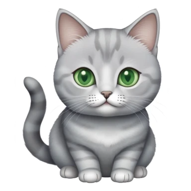 british short hair cat with white and little light grey highlights, green blueish eyes 1years old sticker